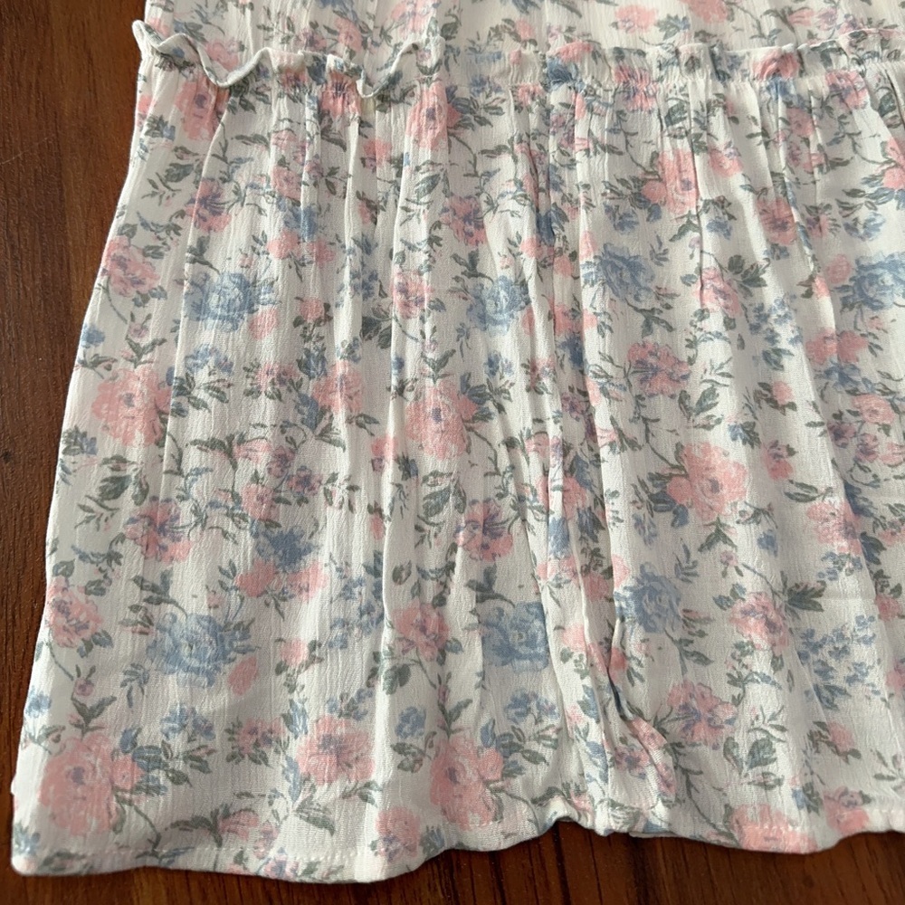 Celebrity Pink Floral Tiered Maxi Skirt - White with Pink & Blue - Picture 7 of 16